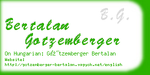 bertalan gotzemberger business card